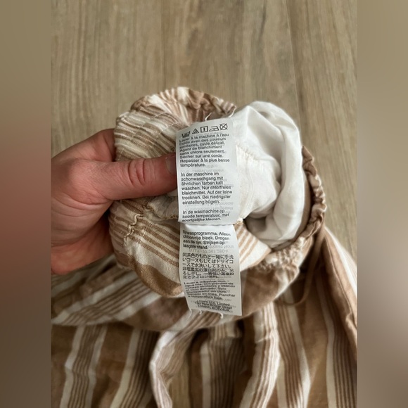 Madewell Women’s Smocked Huston Pull-On Crop Pants in Brown Stripe - Small - Picture 7 of 11